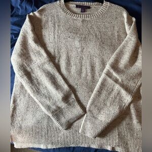 Gloria Vanderbilt Womens Beige Crewneck Sweater